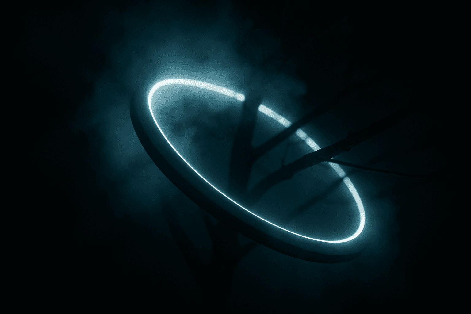 Close-up of the luminous ring from below